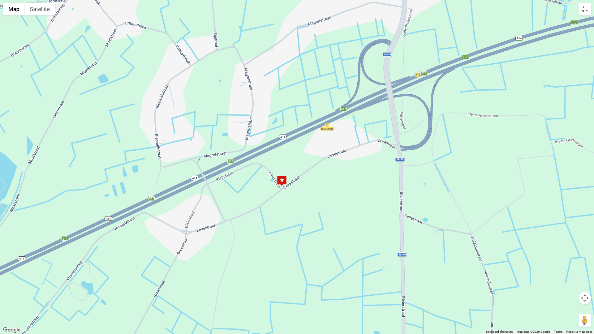 Locatie FC Dynamo Beervelde - Klik om te openen in Google Maps